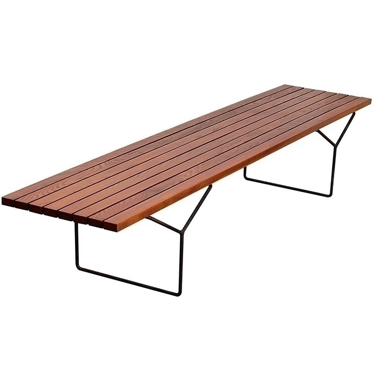 bertoia slat table bench