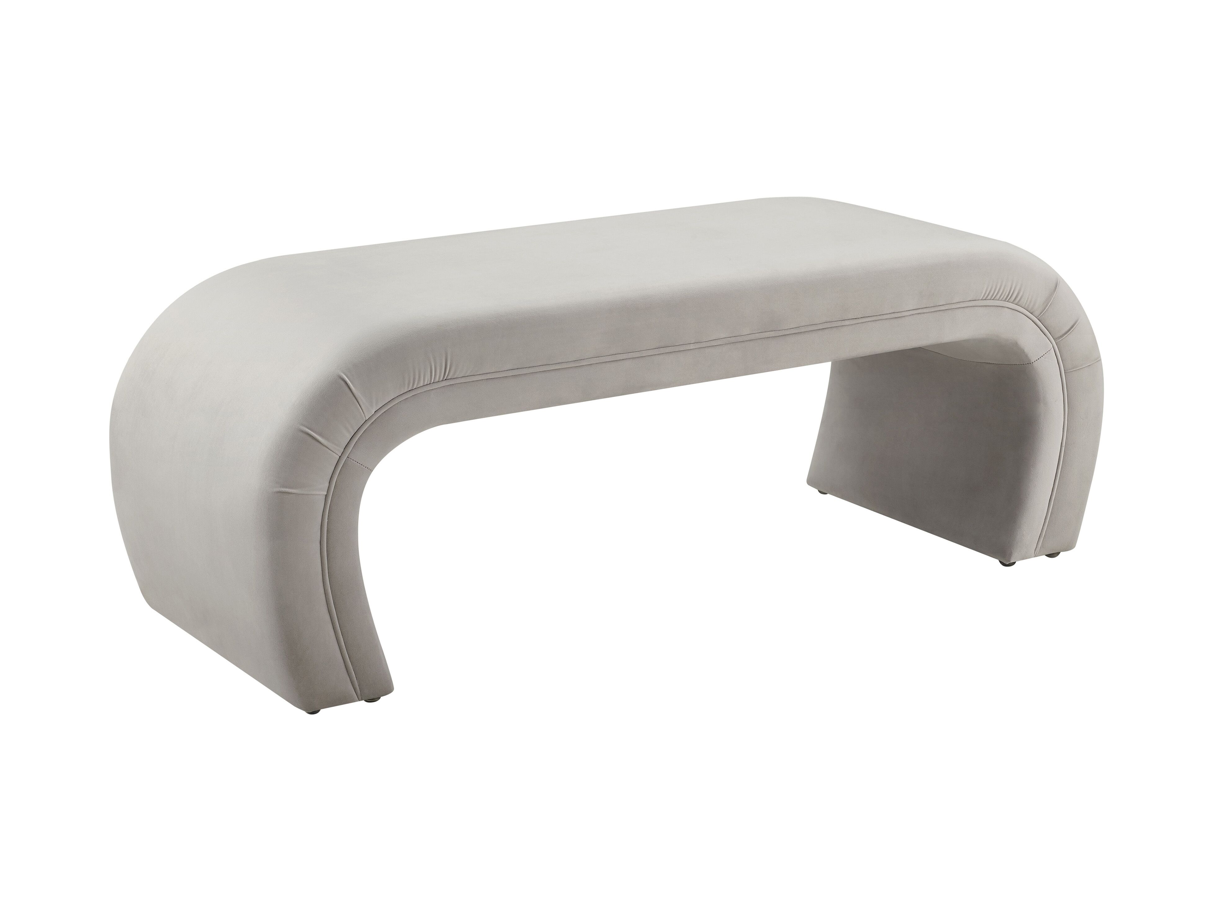 Kenya Light Grey Velvet Bench Njmodern Furniture